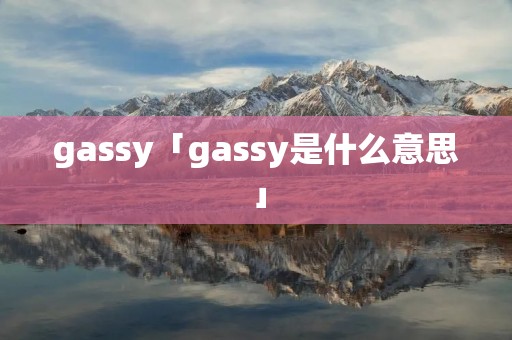gassy「gassy是什么意思」