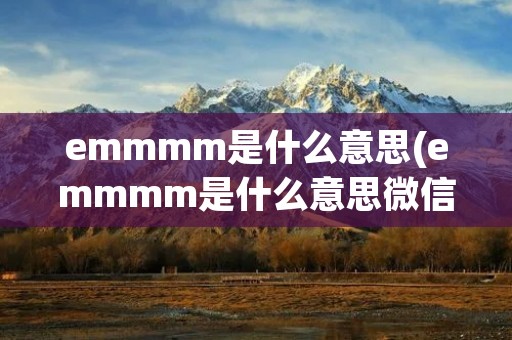 emmmm是什么意思(emmmm是什么意思微信)