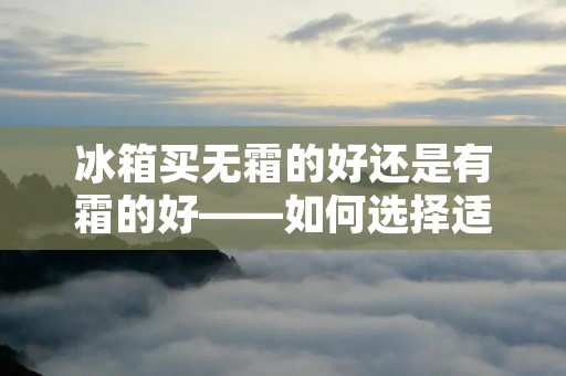 冰箱买无霜的好还是有霜的好——如何选择适合你的冰箱？