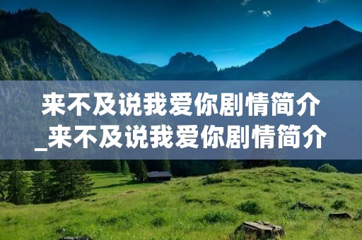 来不及说我爱你剧情简介_来不及说我爱你剧情简介9 来不及说我爱你剧情简介_来不及说我爱你剧情简介9