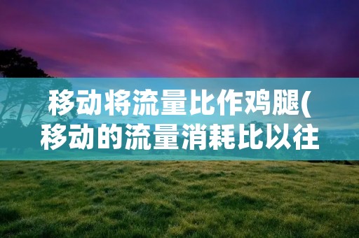 移动将流量比作鸡腿(移动的流量消耗比以往快很多)