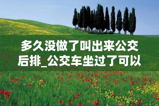 多久没做了叫出来公交后排_公交车坐过了可以一直坐下去吗 多久没做了叫出来公交后排_公交车坐过了可以一直坐下去吗