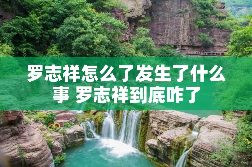 罗志祥怎么了发生了什么事 罗志祥到底咋了