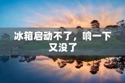 冰箱启动不了，响一下又没了：解决方法与故障排除