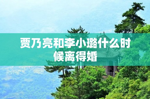 贾乃亮和李小璐什么时候离得婚