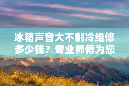 冰箱声音大不制冷维修多少钱？专业师傅为您解答