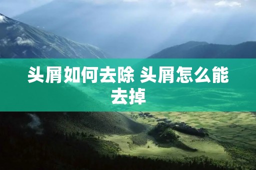 头屑如何去除 头屑怎么能去掉 头屑如何去除 头屑怎么能去掉