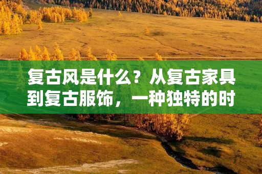 复古风是什么？从复古家具到复古服饰，一种独特的时尚潮流正在全球范围内兴起。随着人们对过去的怀旧情绪和对独特风格的渴望，复古风正成为现代社会中备受追捧的时尚元素。本文将详细解释什么是复古风以及它在时尚界的影响。
