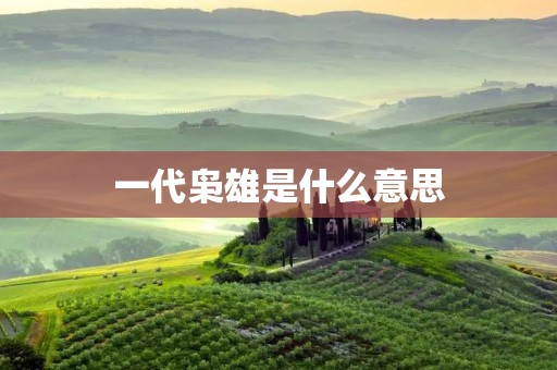 一代枭雄是什么意思 一代枭雄是什么意思