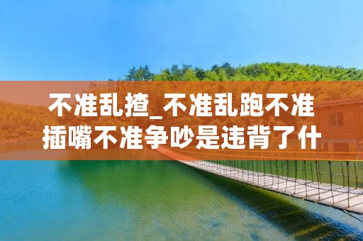 不准乱揸_不准乱跑不准插嘴不准争吵是违背了什么原则 不准乱揸_不准乱跑不准插嘴不准争吵是违背了什么原则