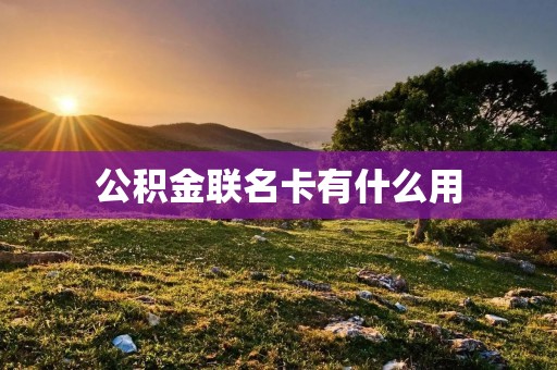 公积金联名卡有什么用 公积金联名卡有什么用