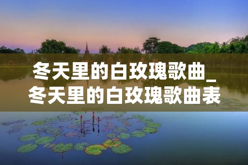 冬天里的白玫瑰歌曲_冬天里的白玫瑰歌曲表达什么意思 冬天里的白玫瑰歌曲_冬天里的白玫瑰歌曲表达什么意思