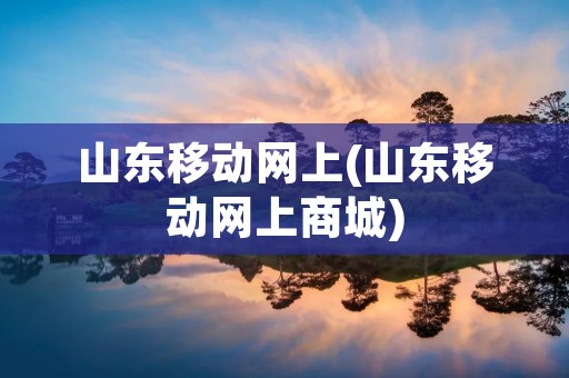 山东移动网上(山东移动网上商城)