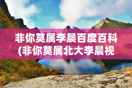 非你莫属李晨百度百科(非你莫属北大李晨视频)