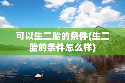 可以生二胎的条件(生二胎的条件怎么样)