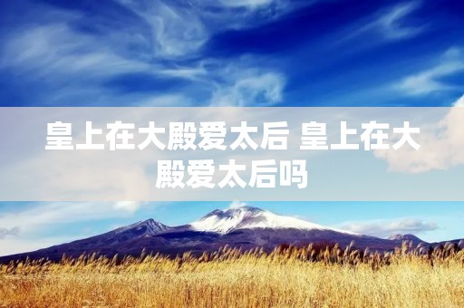 皇上在大殿爱太后 皇上在大殿爱太后吗