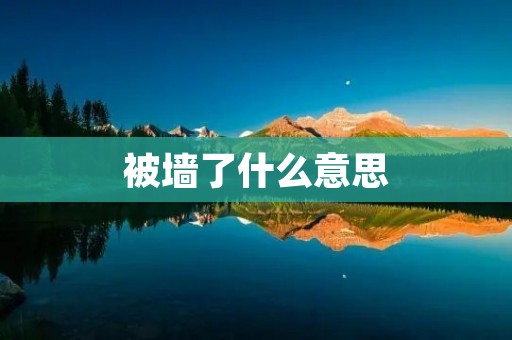 被墙了什么意思 被墙了什么意思