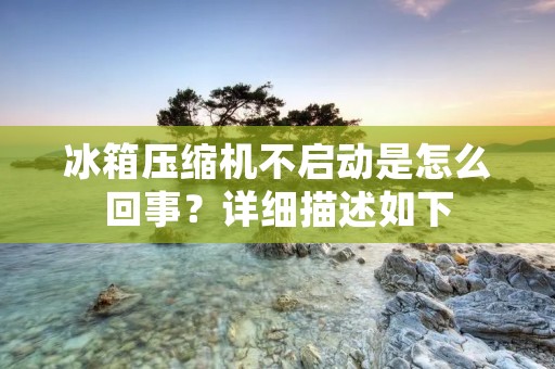 冰箱压缩机不启动是怎么回事?详细描述如下: 冰箱压缩机不启动是怎么回事?详细描述如下: