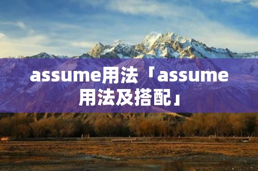 assume用法「assume用法及搭配」