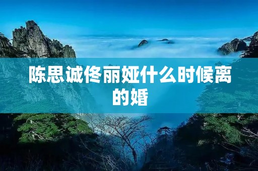陈思诚佟丽娅什么时候离的婚 陈思诚佟丽娅什么时候离的婚