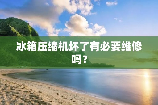 冰箱压缩机坏了有必要维修吗? 冰箱压缩机坏了有必要维修吗?