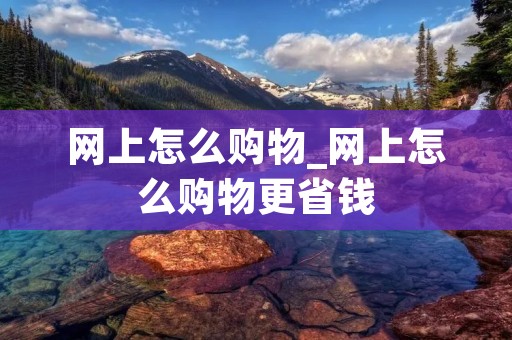 网上怎么购物_网上怎么购物更省钱
