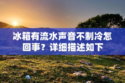 冰箱有流水声音不制冷怎回事？详细描述如下：