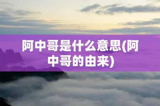 阿中哥是什么意思(阿中哥的由来)