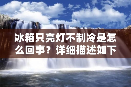 冰箱只亮灯不制冷是怎么回事？详细描述如下：