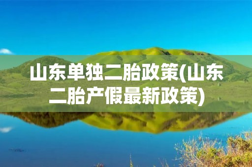 山东单独二胎政策(山东二胎产假最新政策) 山东单独二胎政策(山东二胎产假最新政策)
