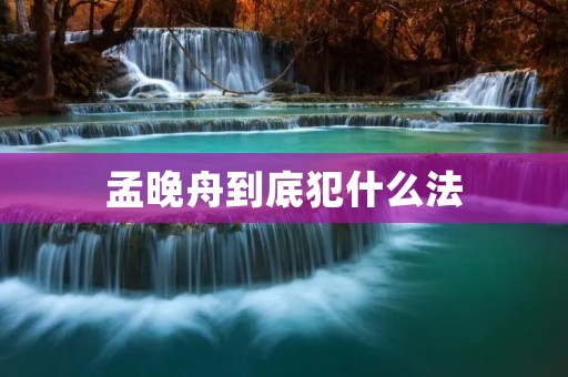 孟晚舟到底犯什么法