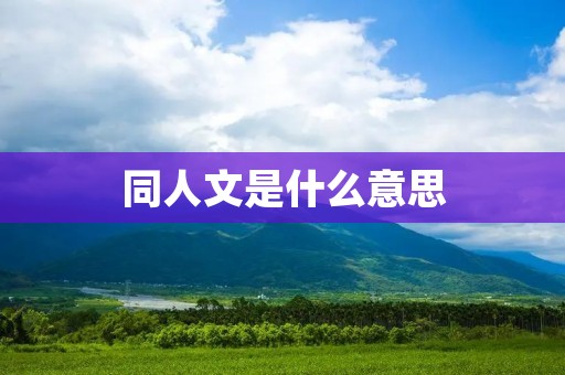 同人文是什么意思