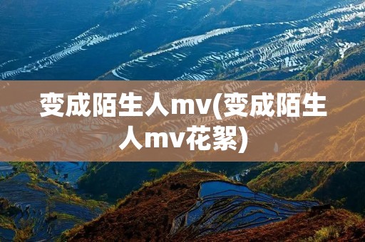 变成陌生人mv(变成陌生人mv花絮)