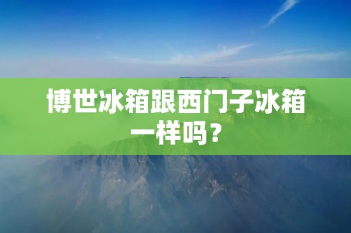 博世冰箱跟西门子冰箱一样吗? 博世冰箱跟西门子冰箱一样吗?