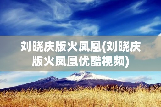 刘晓庆版火凤凰(刘晓庆版火凤凰优酷视频)