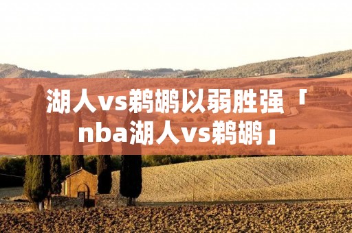 湖人vs鹈鹕以弱胜强「nba湖人vs鹈鹕」