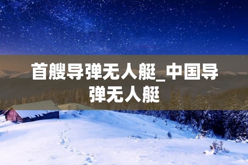 首艘导弹无人艇_中国导弹无人艇