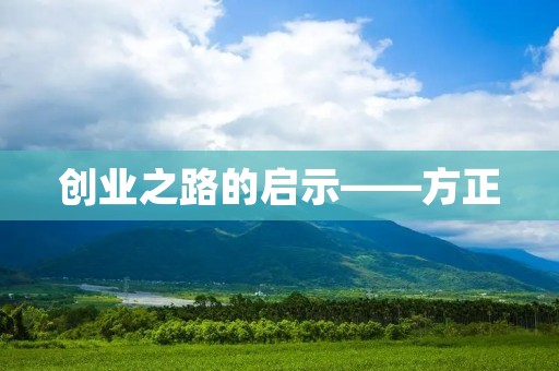 创业之路的启示——方正:创始人的奋斗与智慧 创业之路的启示——方正:创始人的奋斗与智慧