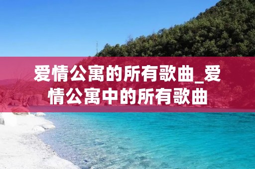 爱情公寓的所有歌曲_爱情公寓中的所有歌曲