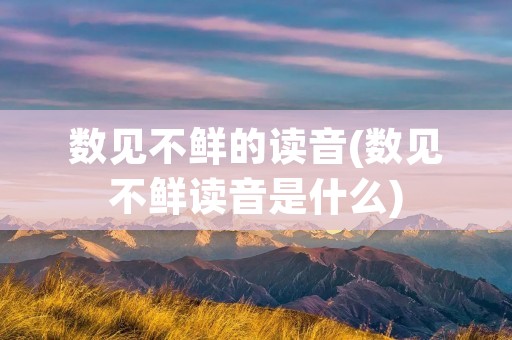 数见不鲜的读音(数见不鲜读音是什么) 数见不鲜的读音(数见不鲜读音是什么)