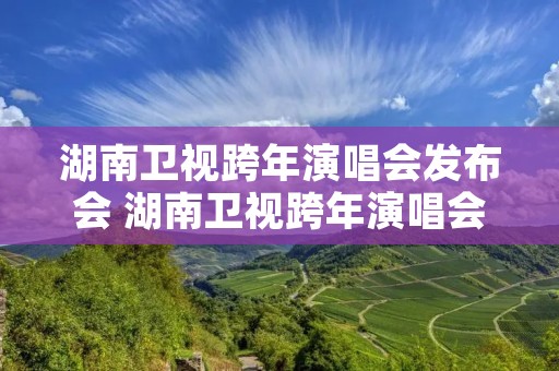 湖南卫视跨年演唱会发布会 湖南卫视跨年演唱会2023年节目单