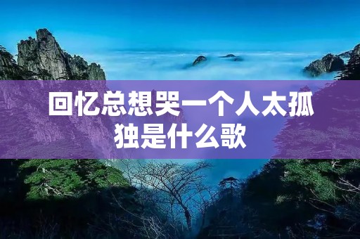 回忆总想哭一个人太孤独是什么歌
