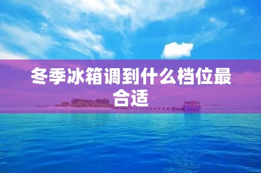 冬季冰箱调到什么档位最合适