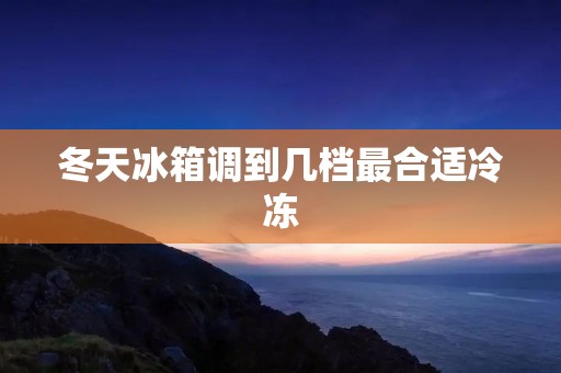 冬天冰箱调到几档最合适冷冻