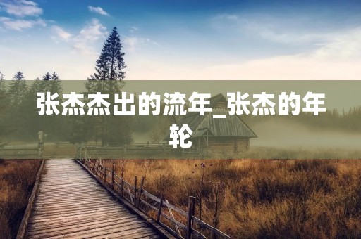 张杰杰出的流年_张杰的年轮