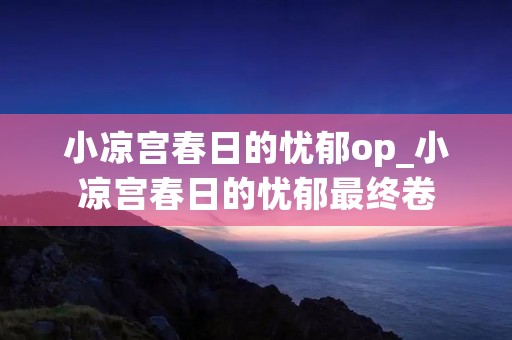 小凉宫春日的忧郁op_小凉宫春日的忧郁最终卷