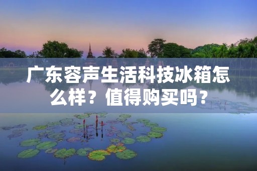 广东容声生活科技冰箱怎么样？值得购买吗？