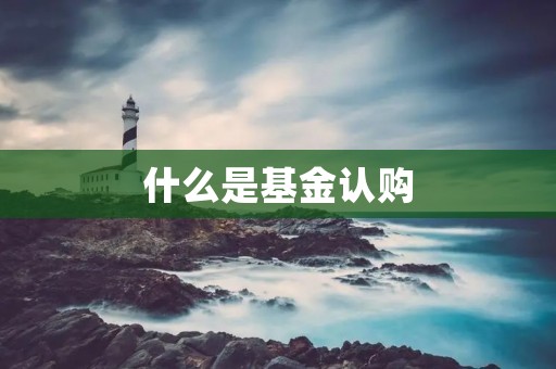 什么是基金认购