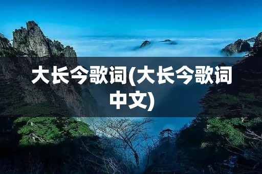 大长今歌词(大长今歌词中文) 大长今歌词(大长今歌词中文)