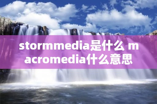 stormmedia是什么 macromedia什么意思